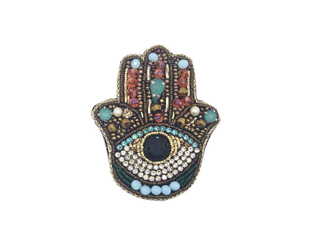 Multicolor Embellished Hamsa Patch