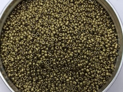 गहरे सुनहरे गोल रोकेले ग्लास बीज मोती- 2 मिमी