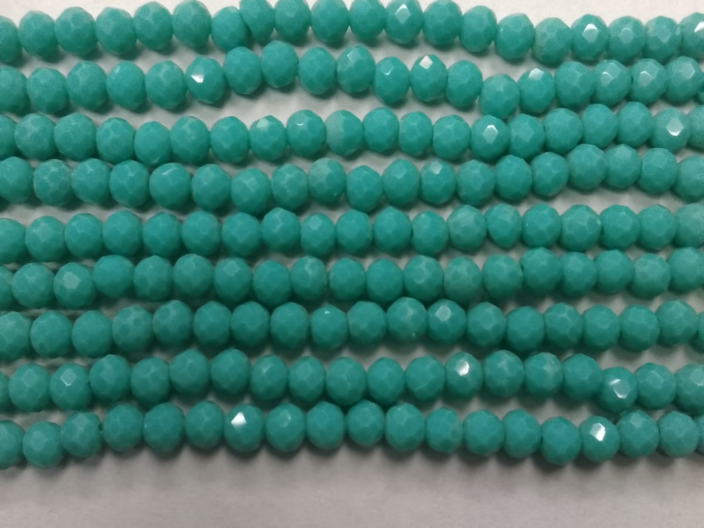 Turquoise Tyre Crystal Glass Beads