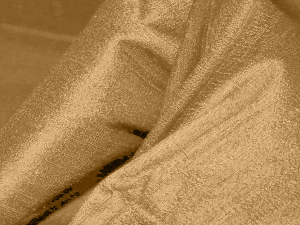 Golden Plain Bangalore Raw Silk Fabric  (Wholesale)