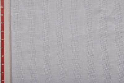 Precut 0.5 Metre White Stripes Linen Dobby Fabric