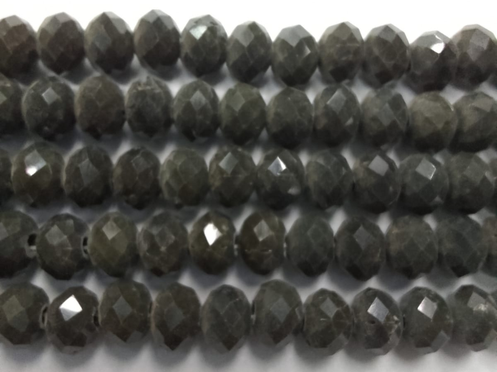 Dark Grey Tyre Crystal Glass Beads