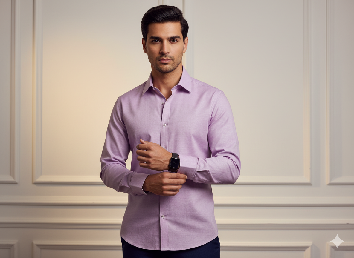 हीदर पर्पल प्लेन ग्लेज्ड कॉटन फ़ैब्रिक (थोक)