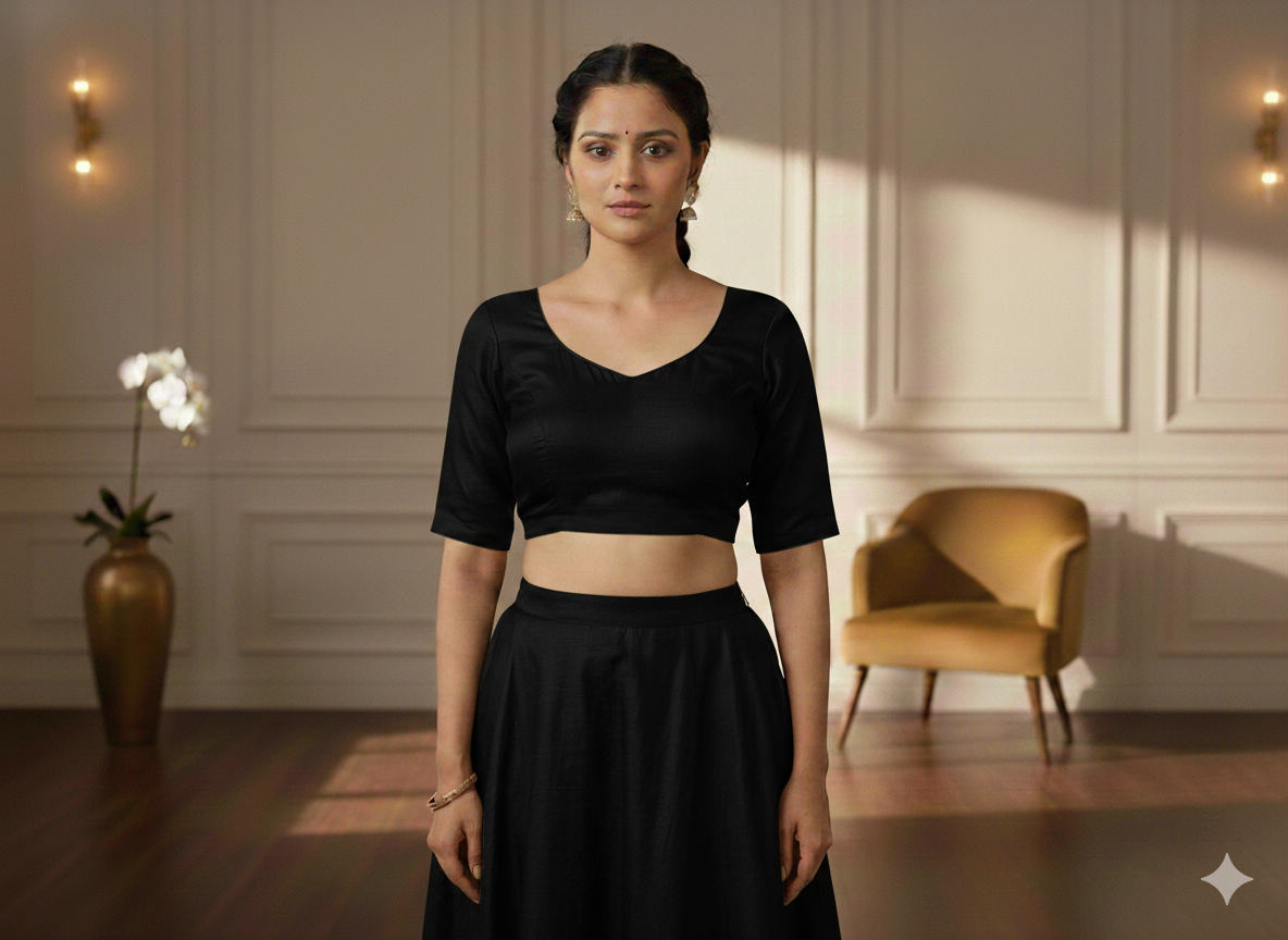 Black Plain Bangalore Raw Silk Fabric  (Wholesale)