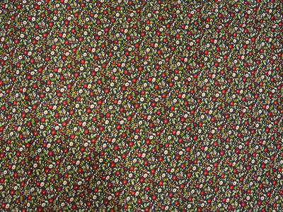 Black Floral Digitally Printed Butter Crepe Fabric