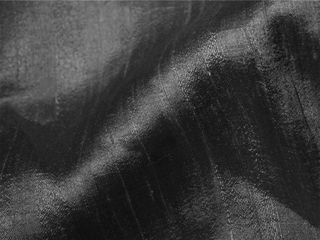 Black Plain Bangalore Raw Silk Fabric  (Wholesale)