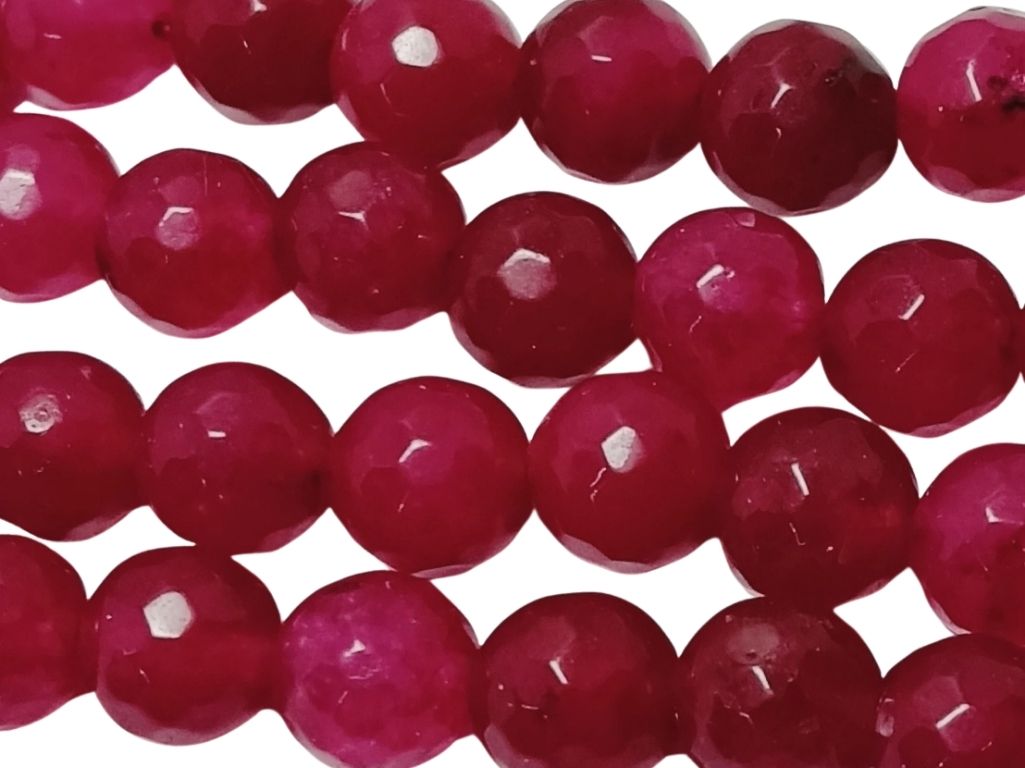 Hot Pink Green 8 mm Rondelle Jade Quartz Stones