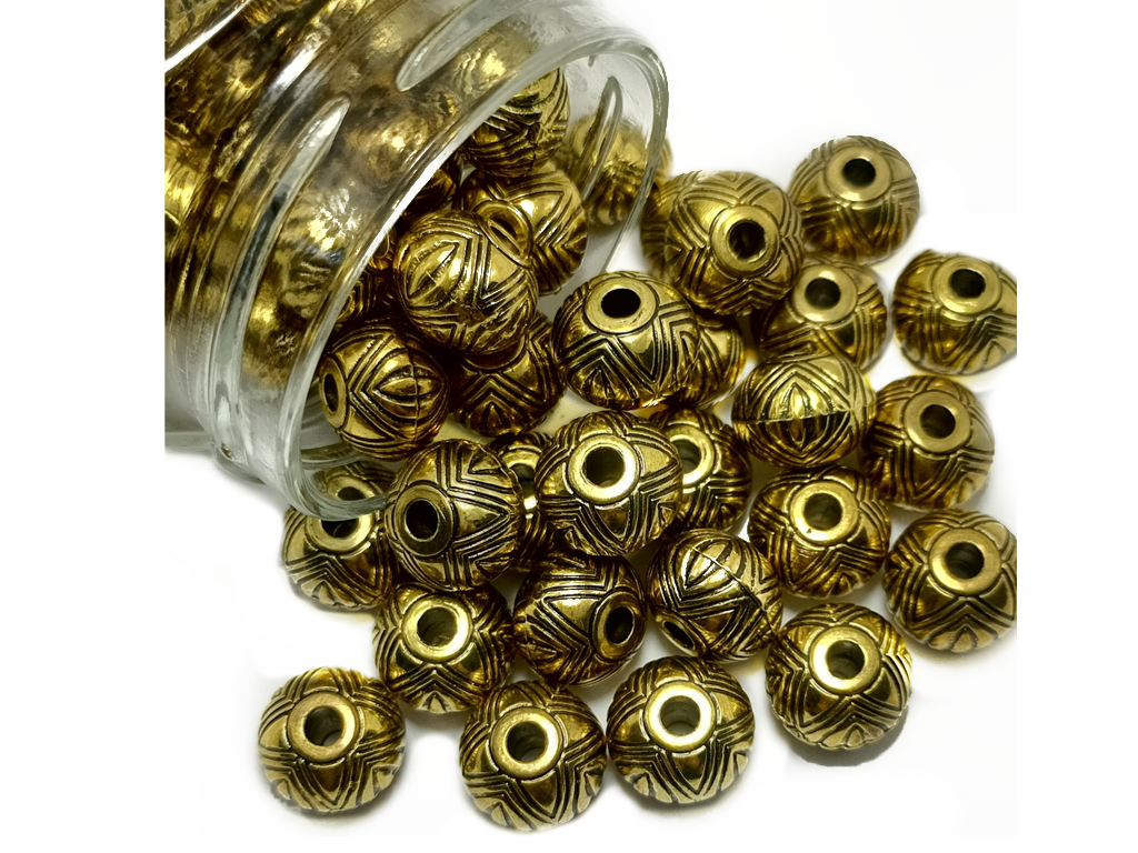 Golden Circular Plastic CCP Beads