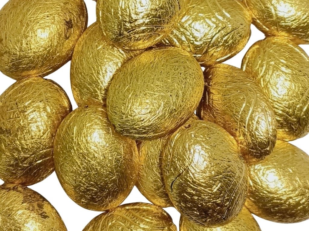 Golden Oval Zari Acrylic Beads