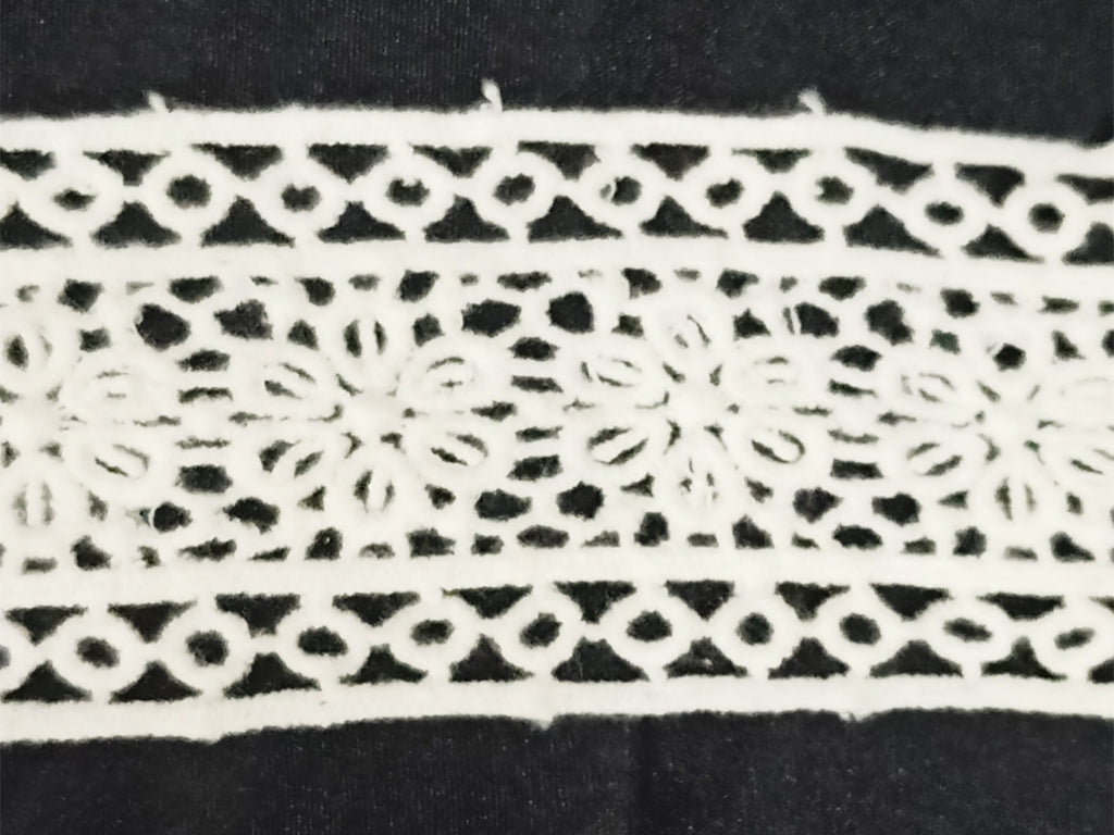 White Dyeable Greige Design LAN Cotton Crochet Laces