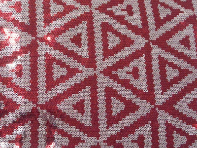 Maroon Faux Poly Georgette With Sequins Embroidered Fabric