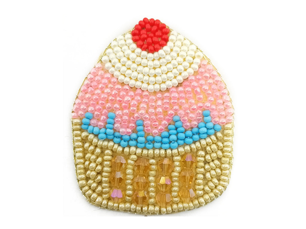 Multicolor Cupcake Beaded Motifs