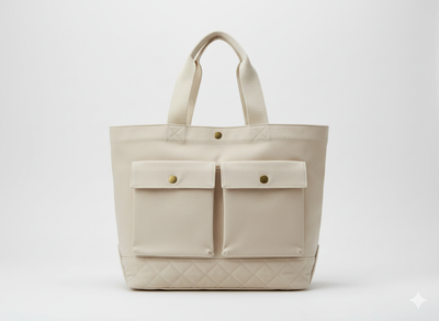 क्रीम प्लेन ग्रेज़ कॉटन डक कैनवास फ़ैब्रिक