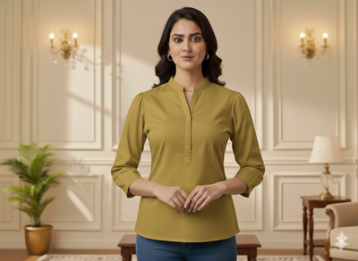 मूंगफली भूरा सादा चमकीला सूती कपड़ा