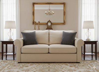 क्रीम प्लेन ग्रेज़ कॉटन डक कैनवास फ़ैब्रिक