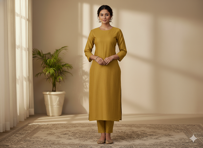 मूंगफली भूरा सादा ग्लेज्ड कॉटन कपड़ा (थोक)