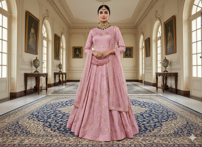 बकाइन गुलाबी धातुई सेक्विन कढ़ाई मलाई साटन कपड़ा