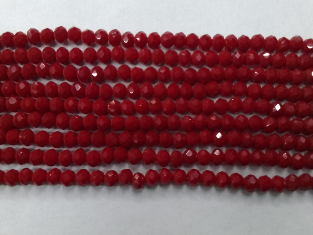 Maroon Tyre Crystal Glass Beads (Wholesale