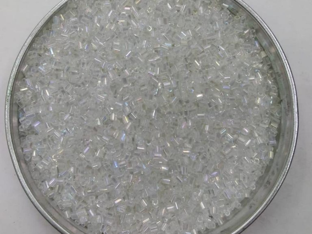 White Transparent Rainbow 2 Cut Glass Seed Beads- 2 mm