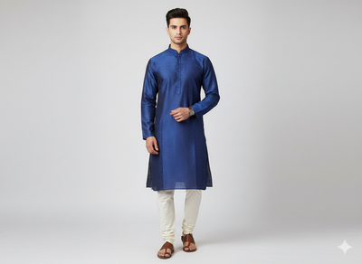 Dusk Blue Plain Bangalore Raw Silk Fabric  (Wholesale)