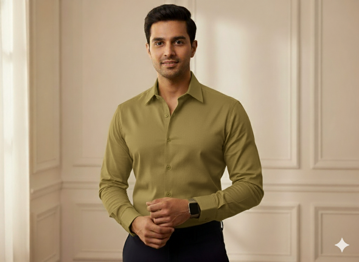 मूंगफली भूरा सादा चमकीला सूती कपड़ा