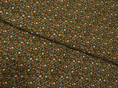 Mahndi Green Floral Digitally Printed Butter Crepe Fabric