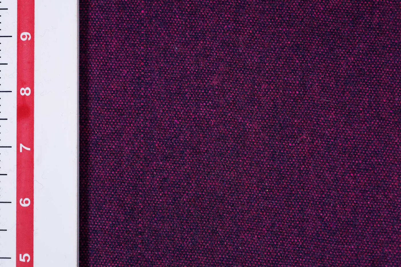 Wine Plain Wool Tweed Fabric