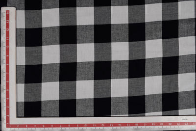 Black & White Checks Cotton Yarn Dyed Brushed Fabric