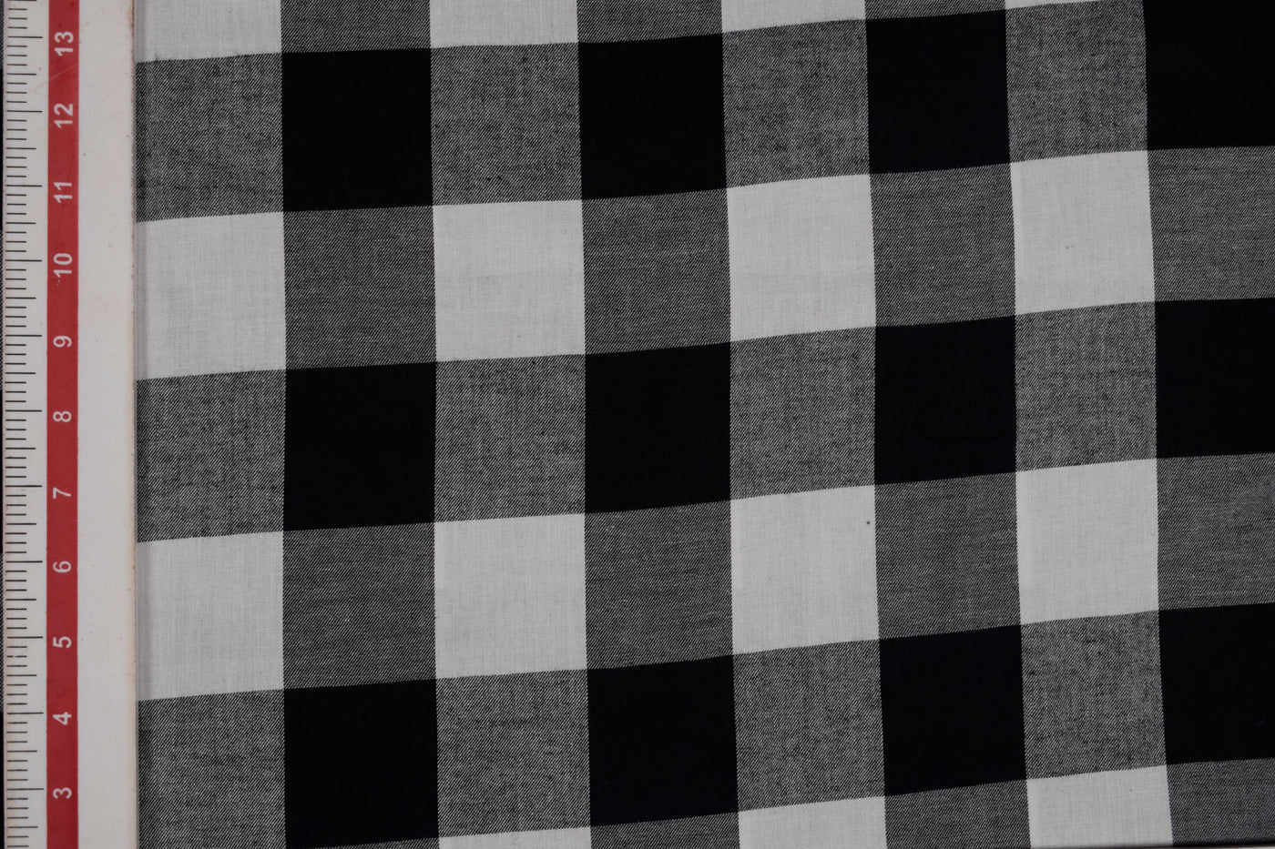 Black & White Checks Cotton Yarn Dyed Brushed Fabric