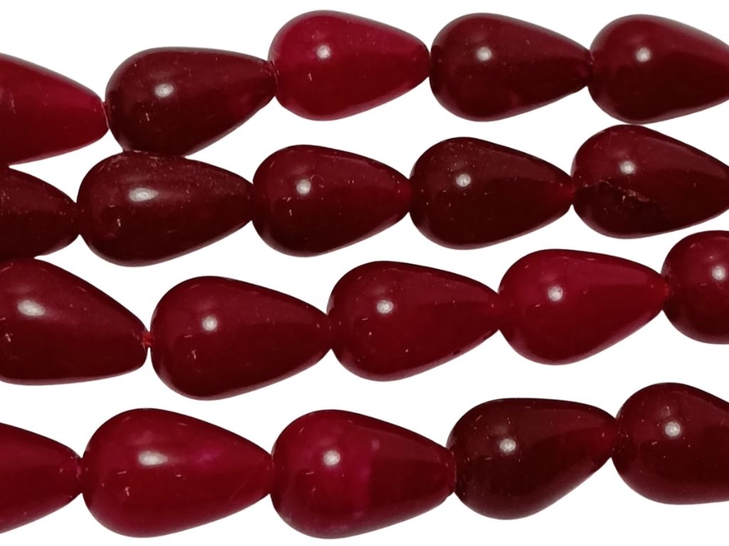 Cherry Red Drop Natural Stone Beads