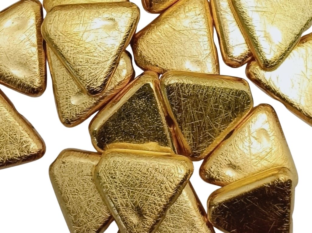 Golden Triangle Zari Acrylic Beads