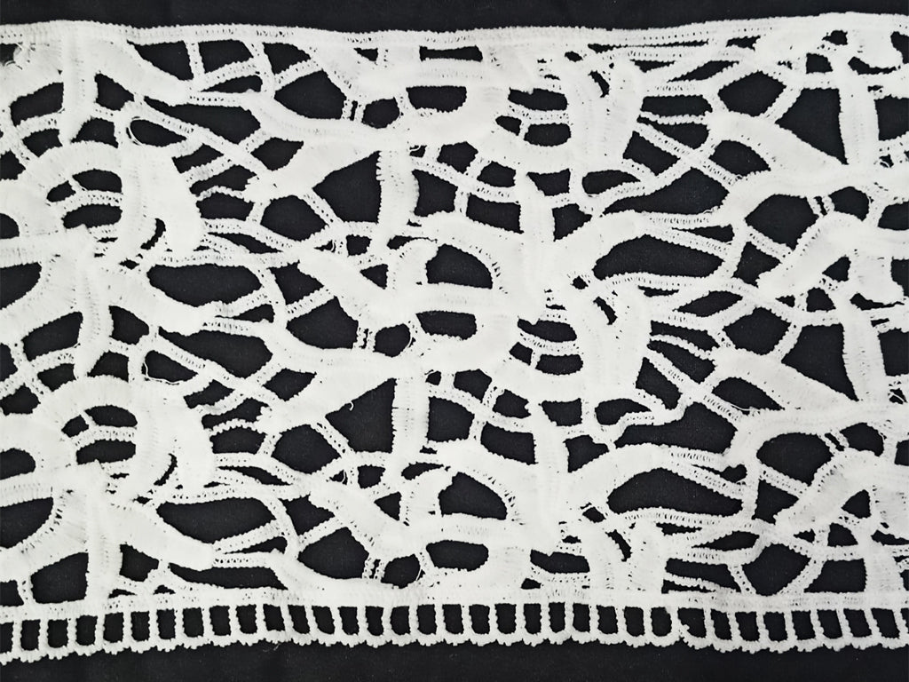 White Dyeable Greige Design LAM Cotton Crochet Laces