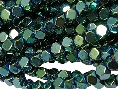 Sea Green Cubic Haemetite Metal Beads