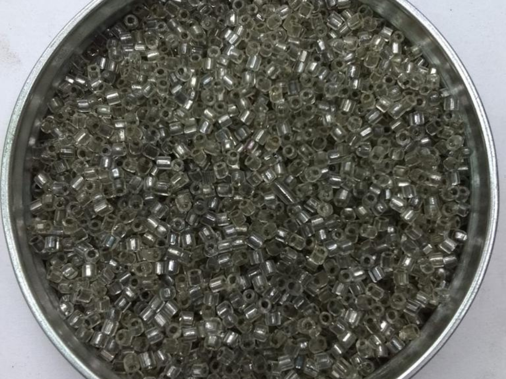 Grey Silverline 2 Cut Glass Seed Beads- 2 mm