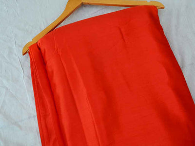 Saffron Orange Plain Pure Viscose Gaji Silk Fabric (Wholesale)
