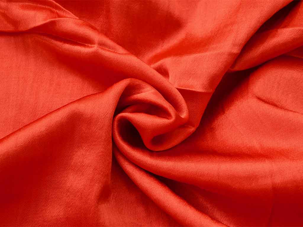 Saffron Orange Plain Pure Viscose Gaji Silk Fabric (Wholesale)