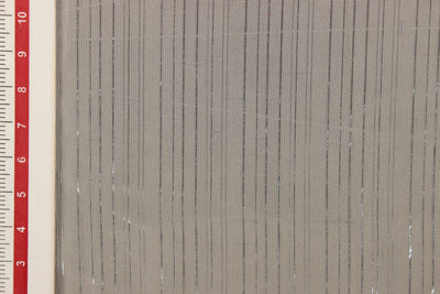 Precut 1 Metre White Stripes Georgette Lurex Fabric