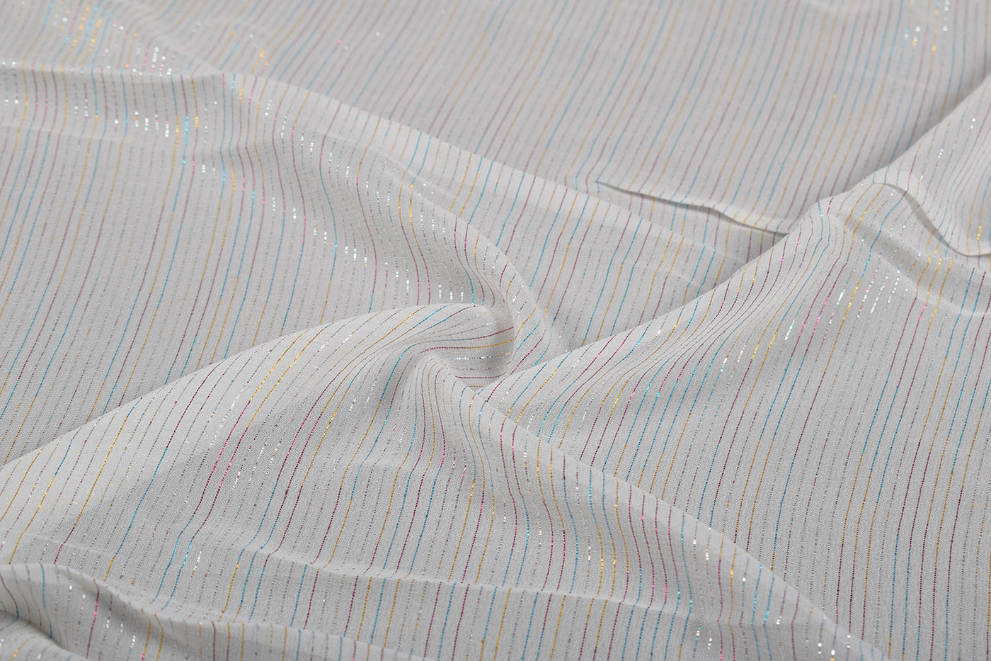 Multicolor Stripes Viscose Georgette Jacquard Fabric