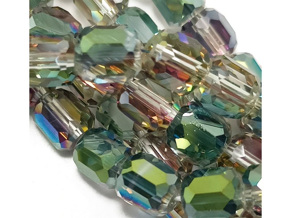 Multicolor Faceted Cuboid Crystal Beads