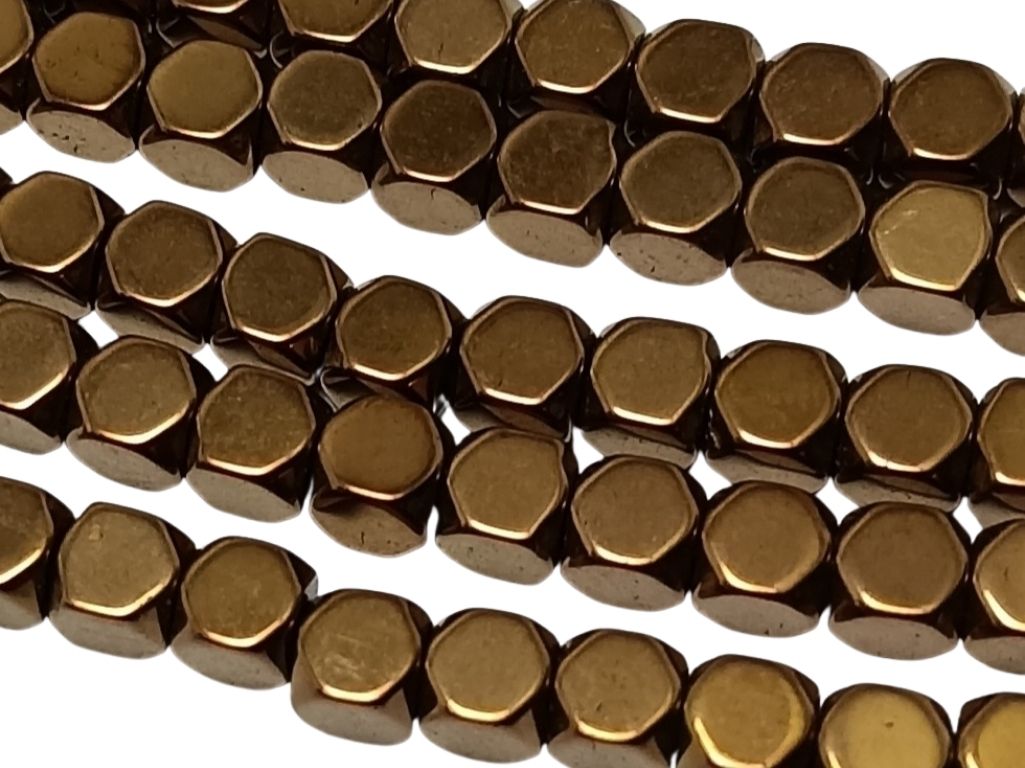 Matallic Bronze Cubic Haemetite Metal Beads
