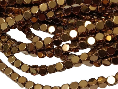Matallic Bronze Cubic Haemetite Metal Beads