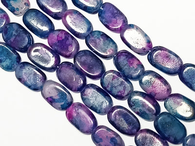 Multicolor Spotted Oval Designer Glass Beads