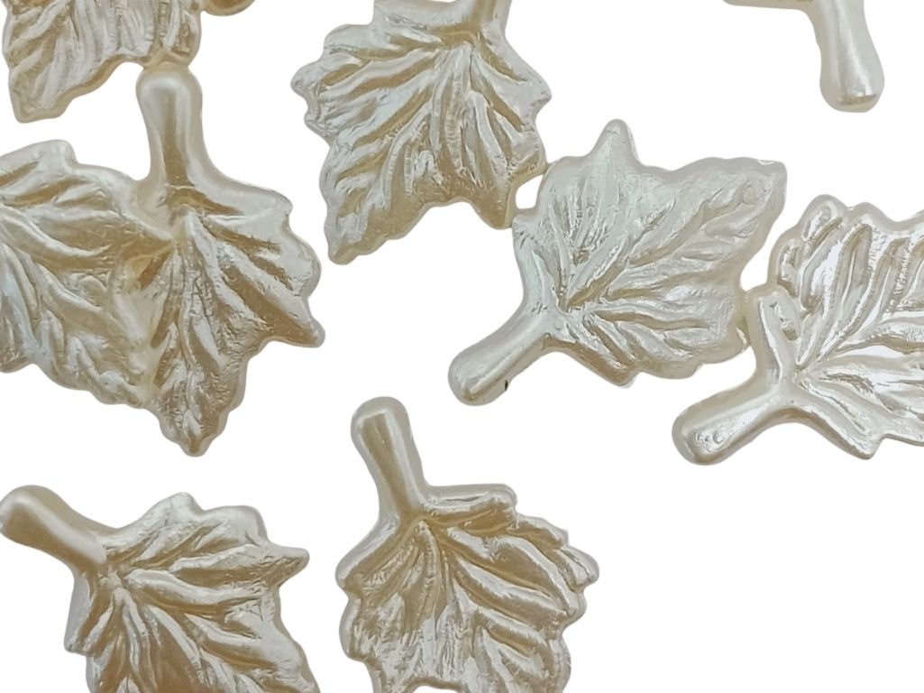 Cream Uneven Zari Acrylic Beads