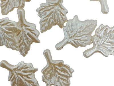 Cream Uneven Zari Acrylic Beads