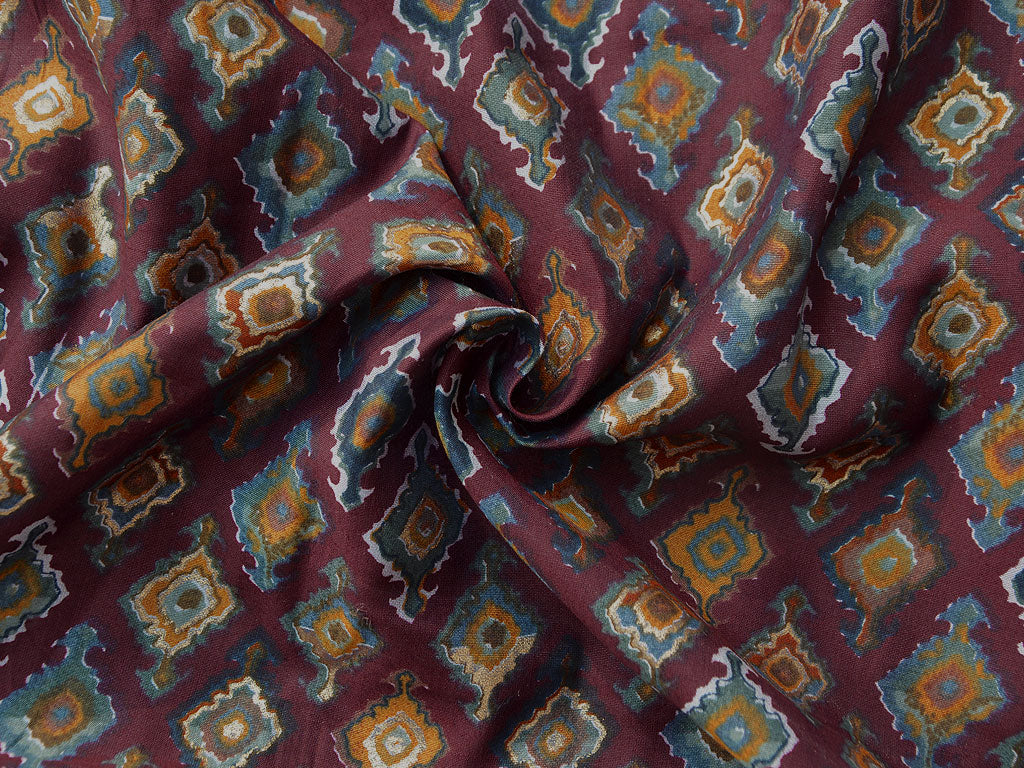 Violet Motifs Premium Modal Chanderi Silk Fabric