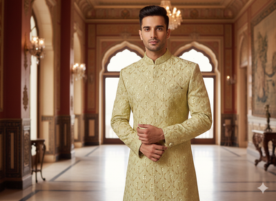 हल्के सुनहरे धातुई सेक्विन कढ़ाई मलाई साटन कपड़ा