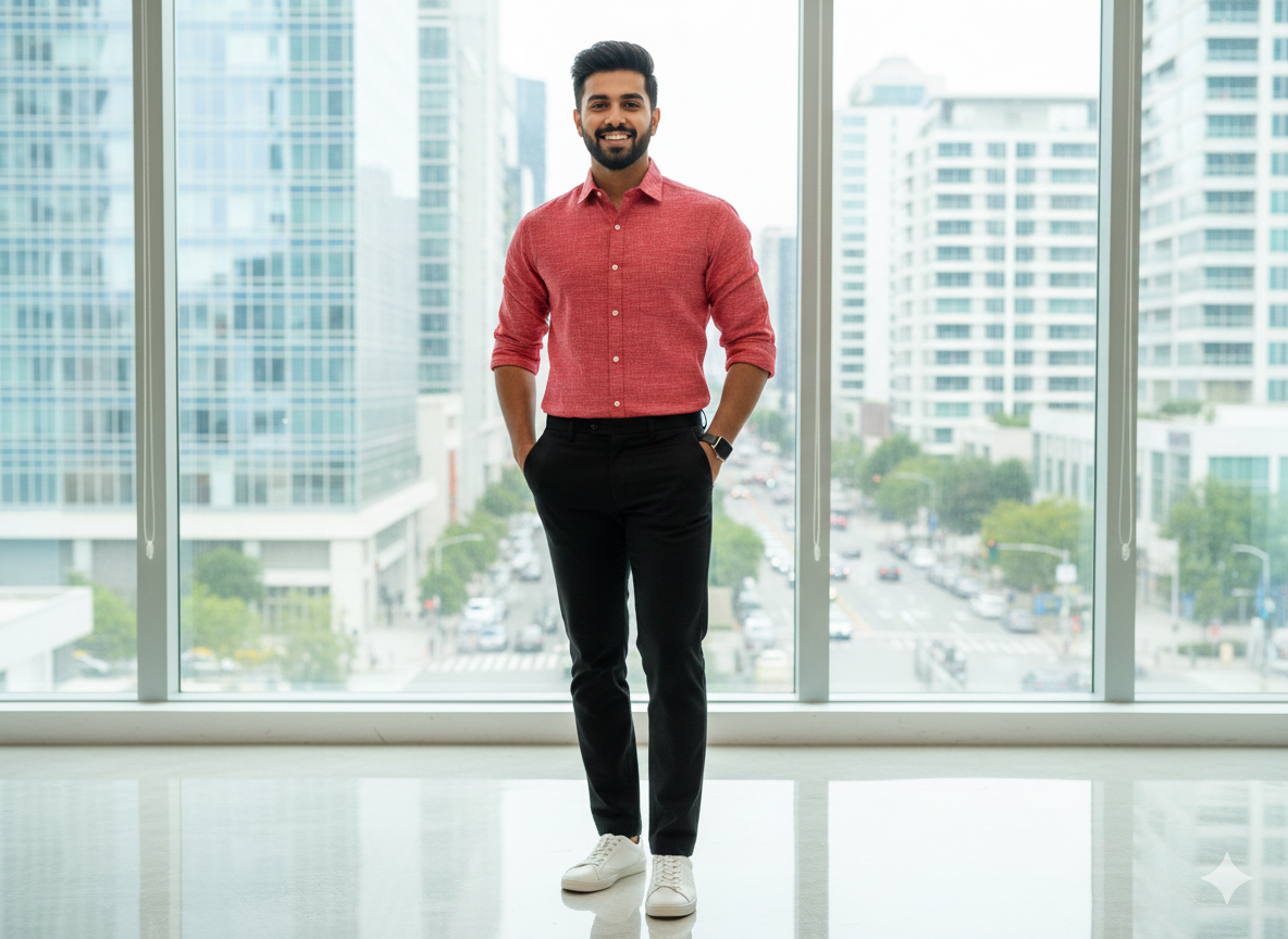 लाल सादा सूती लिनन कपड़ा