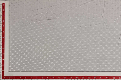 Off White & White Polka Dots Rayon Jacquard Rayon Fabric