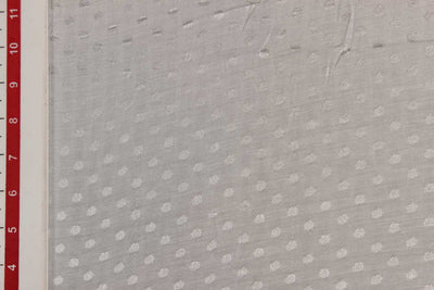 Off White & White Polka Dots Rayon Jacquard Rayon Fabric