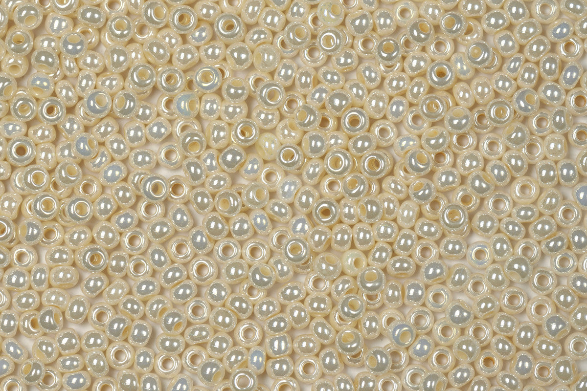 Shiny Ivory Opaque Preciosa Luster Seed Beads